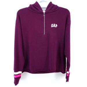 GAP Half Zip P Beach Plum Hoodie XS Purple Pink White